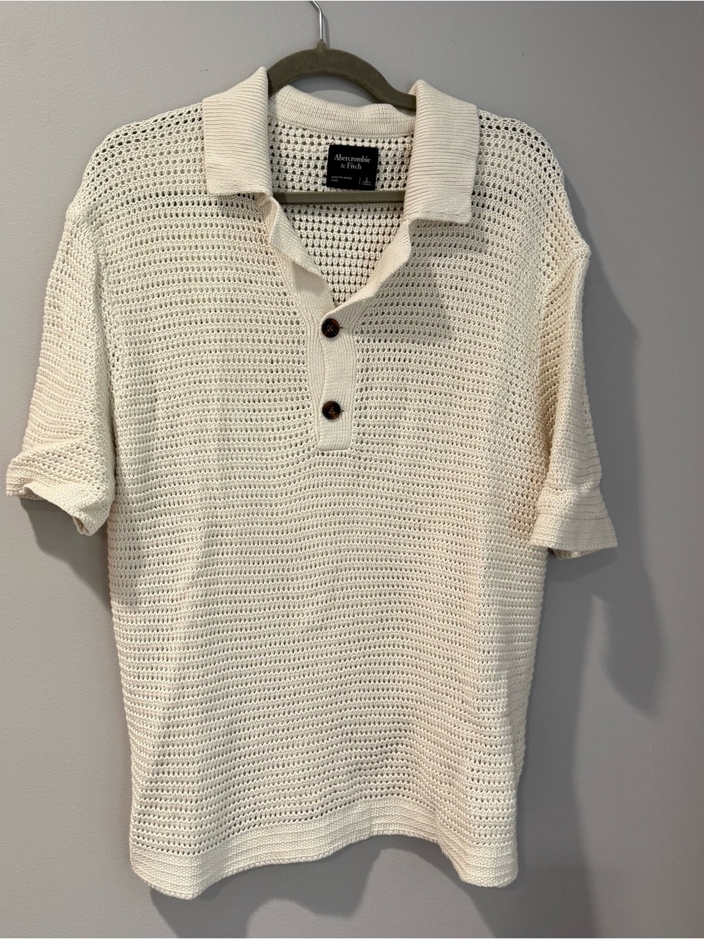 Men’s Abercrombie & Fitch Cream Knit Sweater